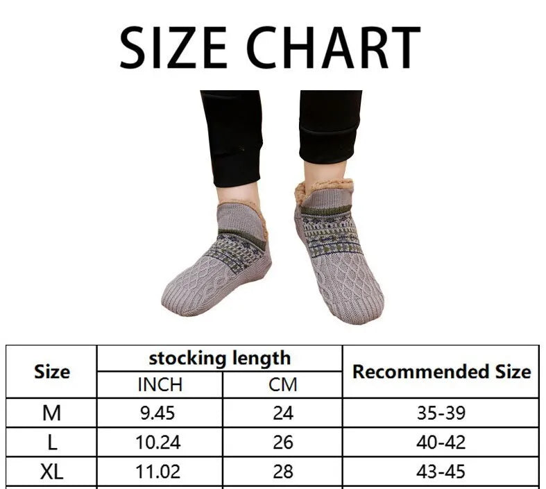 Super Warm Winter Non-slip Floor Socks Women Men Snow Socks Sleep Carpet Socks Slippers Socks Women Velvet Boot Unsiex Home Wear easy-shop-bay