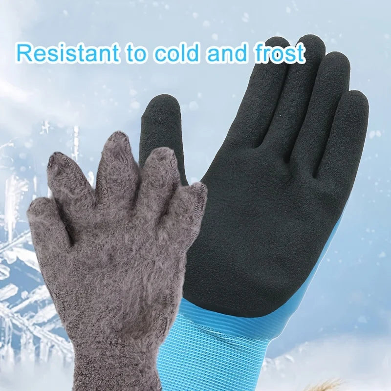 1 pair of men's cold and waterproof winter work gloves, warm and durable mechanical gloves, suitable for cold weather easy-shop-bay