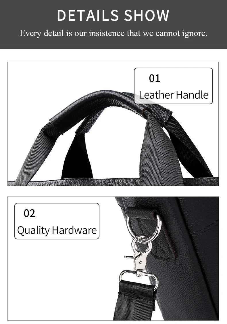 SCHLATUM Genuine Leather Briefcases Hard For Men Luxury Handbags Laptop Briefcase Bags 15.6 Inch Office Bussiness Computer Bag easy-shop-bay