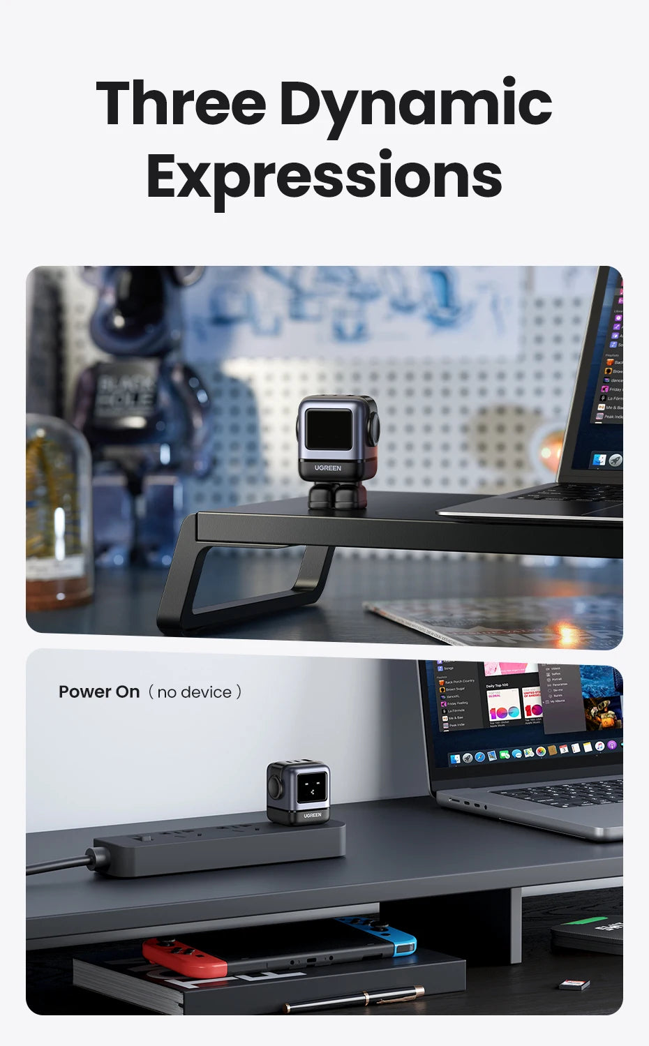 【US Plug】UGREEN 65W 30W GaN Charger Robot Design PD3.0 Fast Charger QC4.0 3.0 PPS for iPhone 17 16 15 Pro Macbook Laptop Table easy-shop-bay