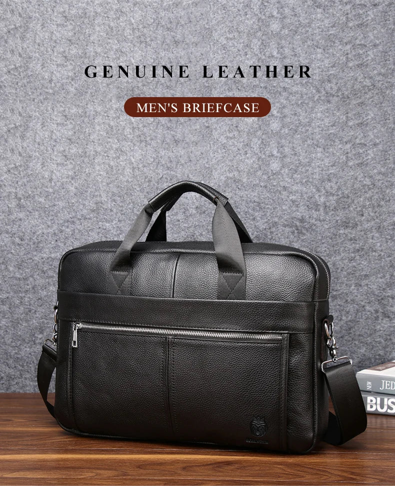 SCHLATUM Genuine Leather Briefcases Hard For Men Luxury Handbags Laptop Briefcase Bags 15.6 Inch Office Bussiness Computer Bag easy-shop-bay