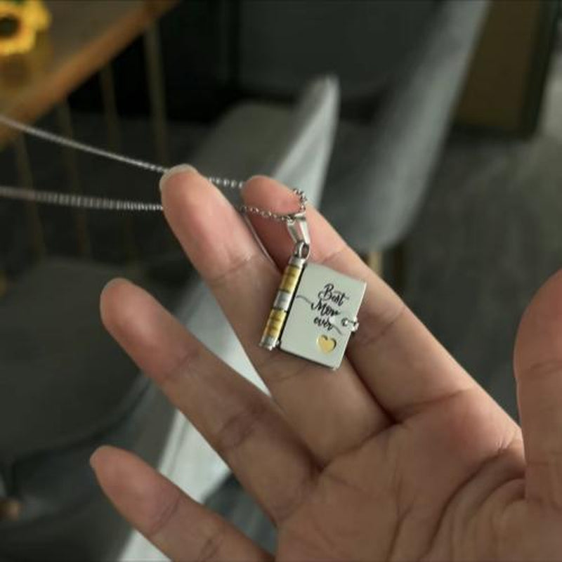 My Little Star Book Necklace,My Incredible Daughter Book Necklace for Daughter,Openable with 6 Pages of Engraved Information,Birthday Day Gift Graduation Jewelry of Love