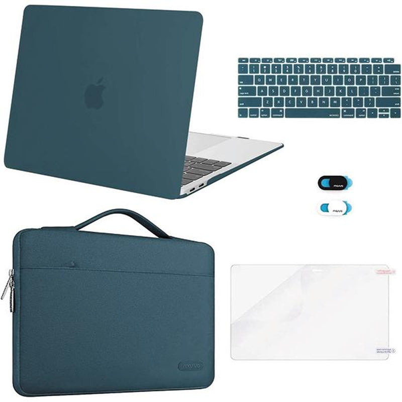 MOSISO Macbook Air 13" Case A2337 A2179 A1932 2021-2018 M1 Chip Hard Shell Cover Puffy Bag Keyboard Skin Screen Film Webcam Cover Shockproof Laptop Sleeve