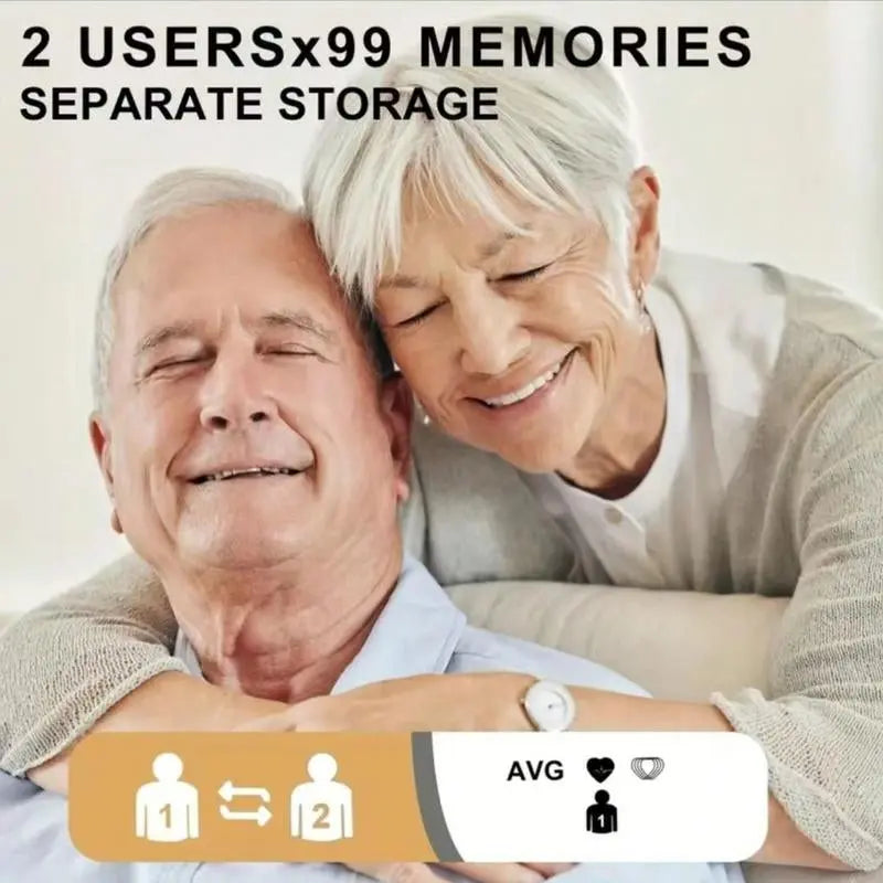 Rechargeable Automatic Wrist Blood Pressure Monitor with Data Retention for Two Users