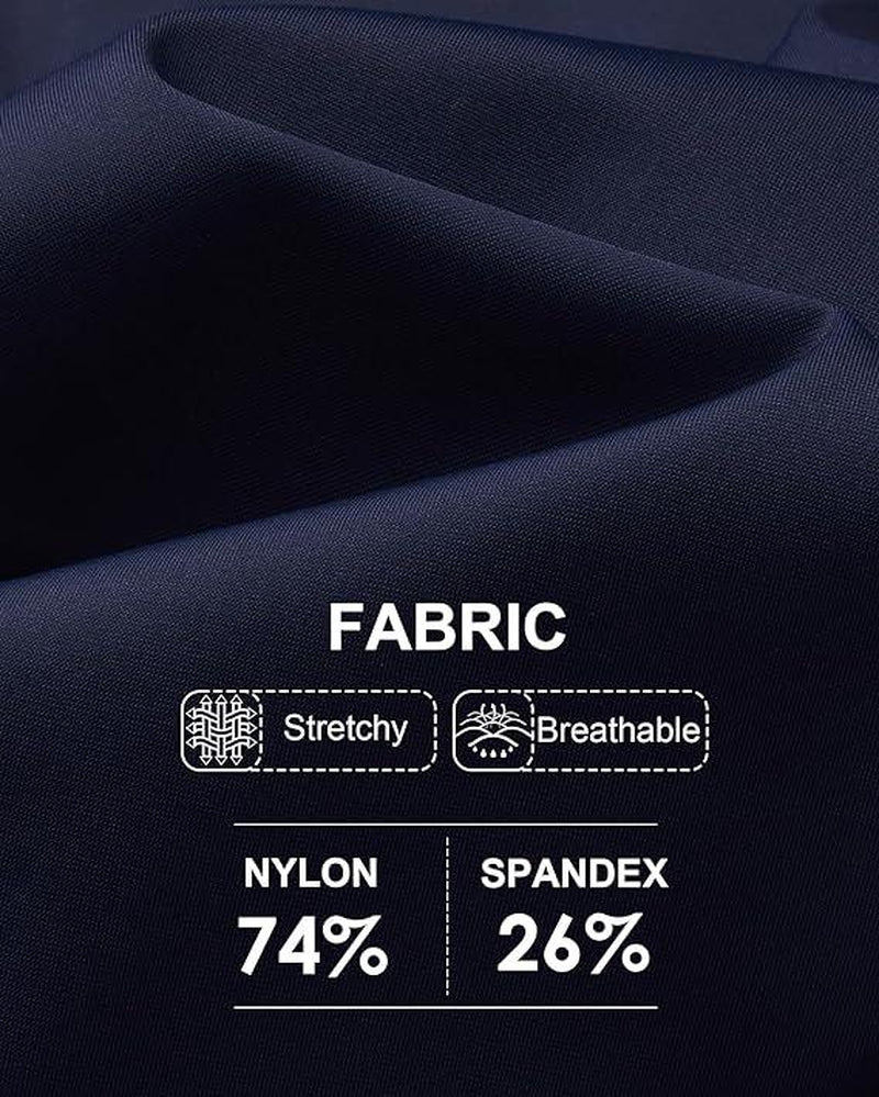 Alimens&Gentle Men’S Business Casual Stretch Dress Pants, No-Iron Flat-Front Dress Pants with Expandable Waist