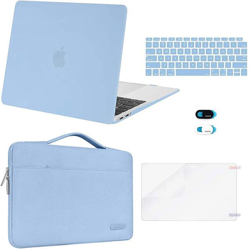 MOSISO Macbook Air 13" Case A2337 A2179 A1932 2021-2018 M1 Chip Hard Shell Cover Puffy Bag Keyboard Skin Screen Film Webcam Cover Shockproof Laptop Sleeve