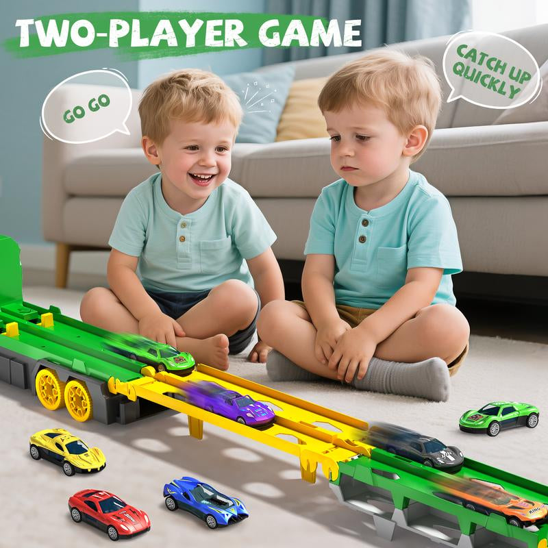 Dinosaur Transport Truck Toy for Toddlers – 12 Die-Cast Cars, Transforms into Dino, Perfect Gift for 3-6 Year Old Boys