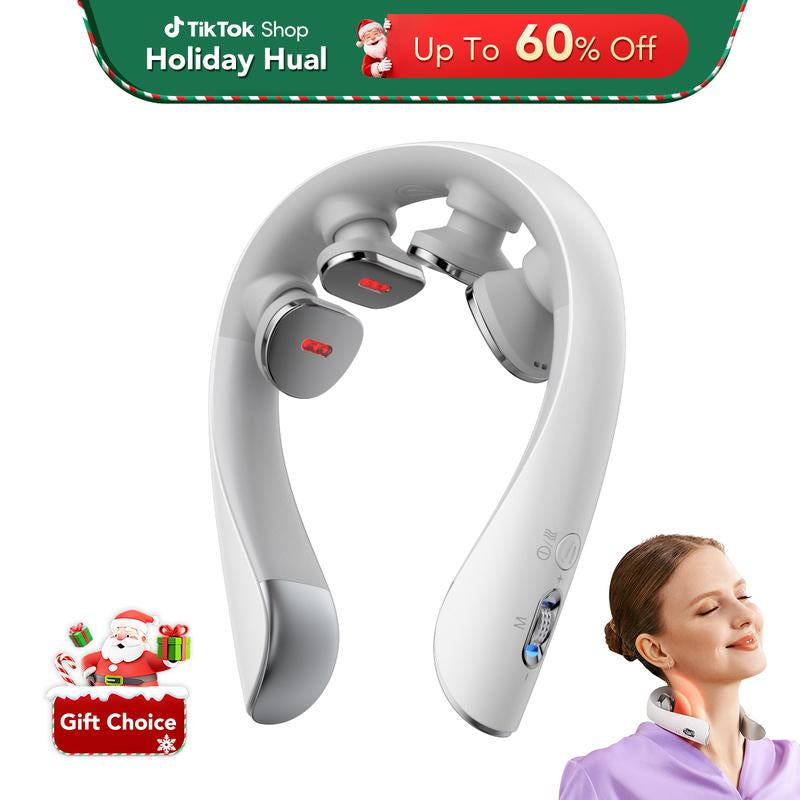 SKG Neck Massager with Heat, Electric Red Light Pulse Vibration Traction Neck Massager for Deep Tissue Pain Relief, Portable 4D Massager, Neck Relaxer,K5-3 PRO