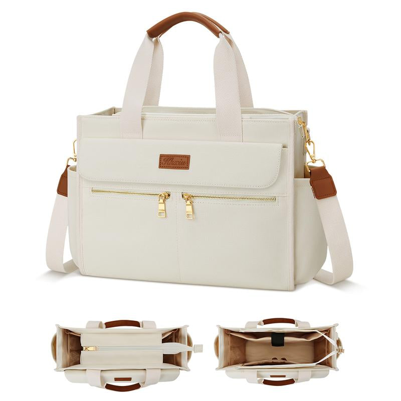 KKXIU Large Canvas Tote Bag Purse for Women with Zipper and Compartments for Work College Bible Lapatop Crossbody Handbag