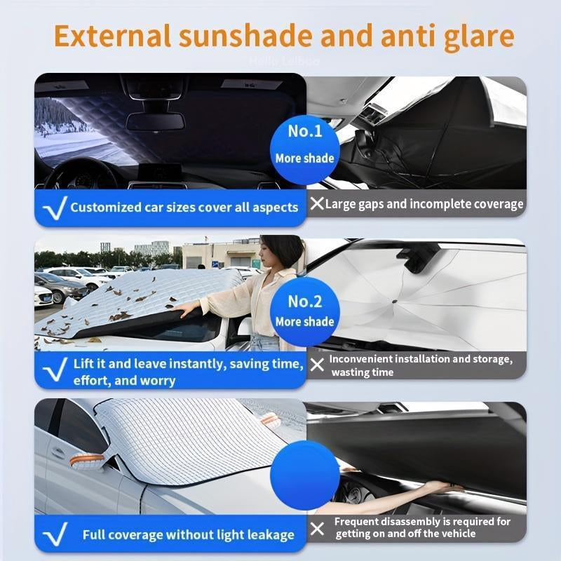 Tiktokshopblackfriday Car Windshield Snow Cover Sun Shade Winter Dust Rain Ice Frost Guard Protector Durable Design for Year round Weather Protection & Summer Sunshade
