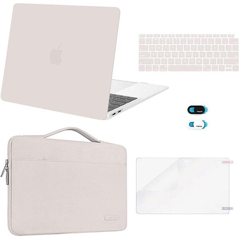 MOSISO Macbook Air 13" Case A2337 A2179 A1932 2021-2018 M1 Chip Hard Shell Cover Puffy Bag Keyboard Skin Screen Film Webcam Cover Shockproof Laptop Sleeve