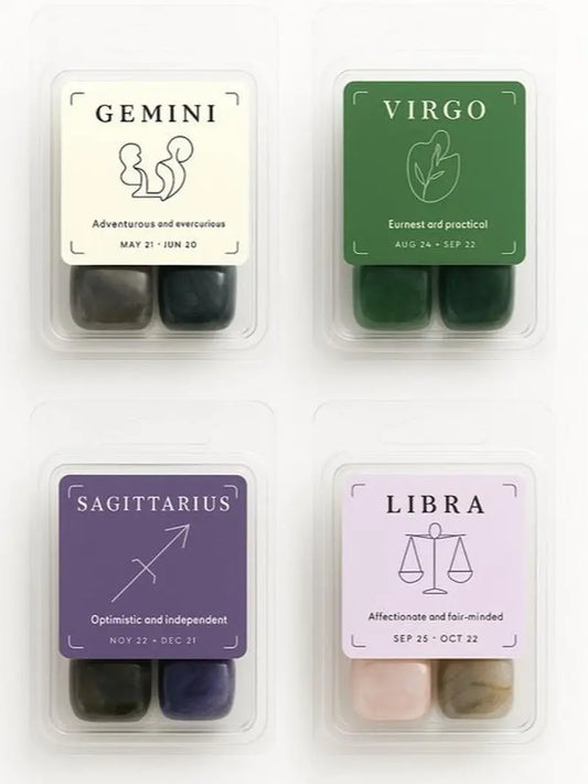 Zodiac Crystal Collection: Six Intuitively Selected Crystals for Your Astrological Sign with a Mini Guide and Grounding Ritual for Enhanced Courage and Clarity